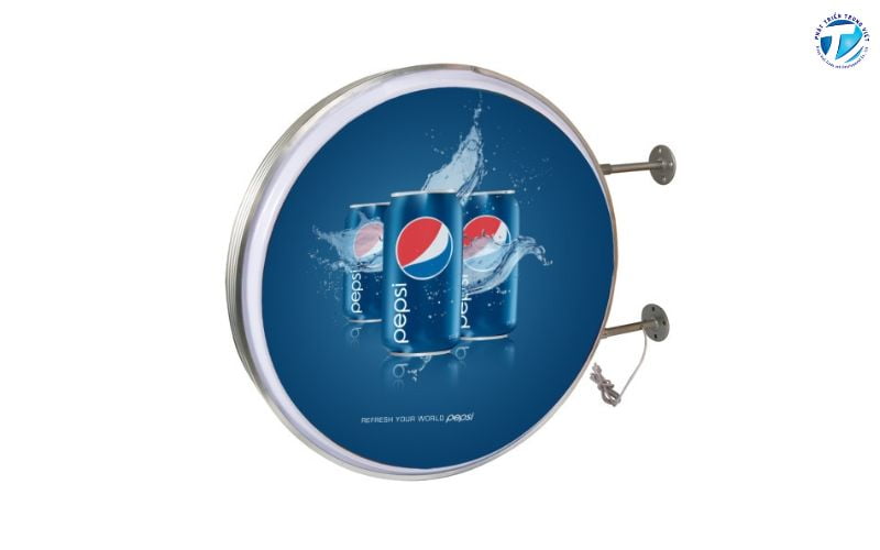 Mẫu bảng hiệu hộp đèn tròn in kỹ thuật số